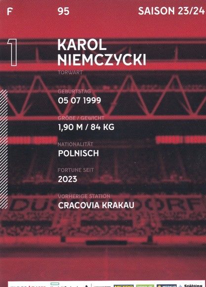 Autogramm Fussball | Fortuna Düsseldorf | 2023 | Karol NIEMCZYCKI