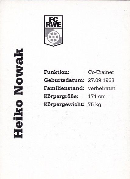 Autogramm Fussball | FC Rot-Weiss Erfurt | 2007 | Heiko NOWAK