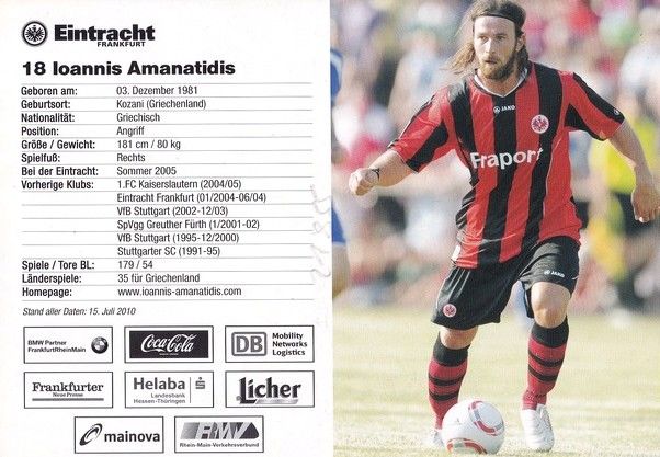 Autogramm Fussball | Eintracht Frankfurt | 2010 | Ioannis AMANATIDIS