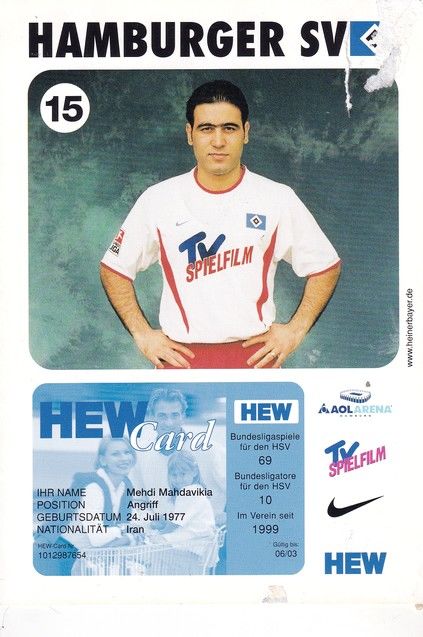 Autogramm Fussball | Hamburger SV | 2002 | Mehdi MAHDAVIKIA