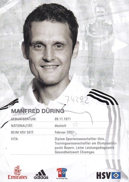 Autogramm Fussball | Hamburger SV | 2009 | Manfred DÜRING 