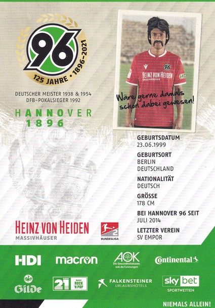 Autogramm Fussball | Hannover 96 | 2020 | Linton MAINA