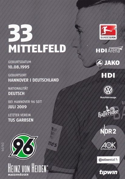 Autogramm Fussball | Hannover 96 | 2015 | Mike-Steven BÄHRE