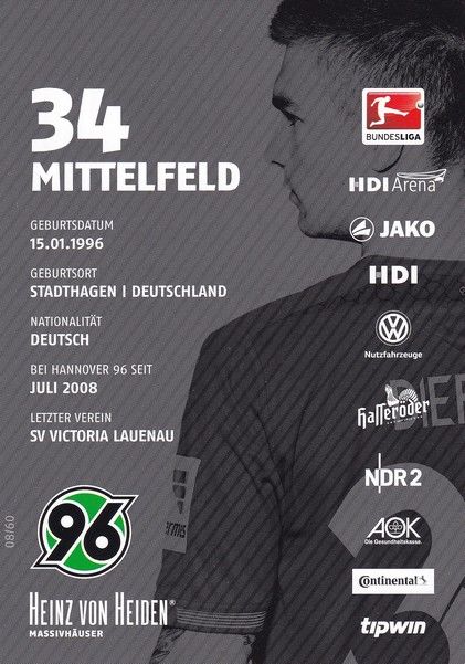 Autogramm Fussball | Hannover 96 | 2015 | Tim DIERSSEN