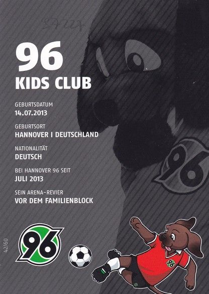 Autogramm Fussball | Hannover 96 | 2015 | EDDI (Maskottchen)