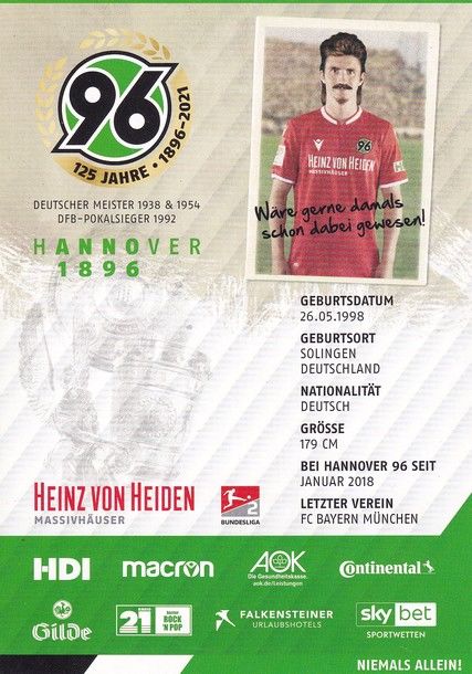 Autogramm Fussball | Hannover 96 | 2020 | Niklas TARNAT