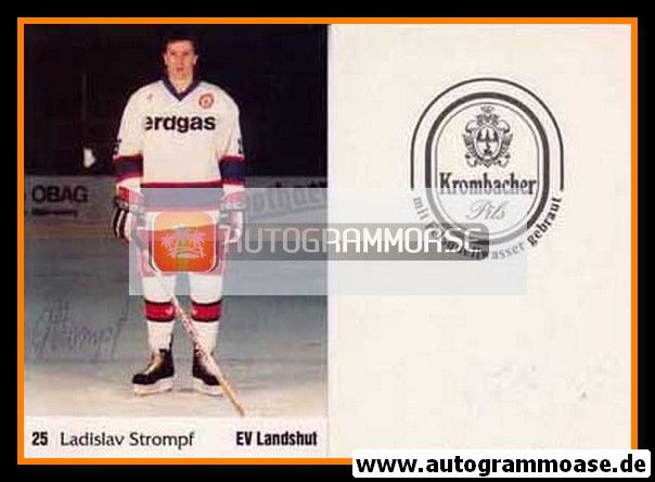 Autogramm Eishockey | EV Landshut | 1991 | Ladislav STROMPF