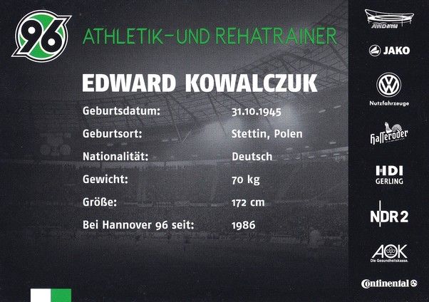 Autogramm Fussball | Hannover 96 | 2012 | Edward KOWALCZUK