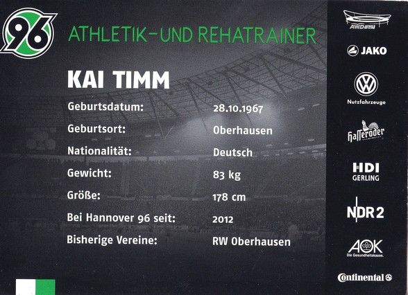 Autogramm Fussball | Hannover 96 | 2012 | Kai TIMM