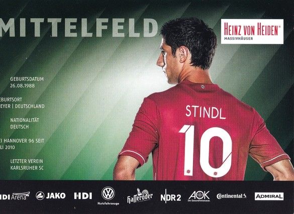Autogramm Fussball | Hannover 96 | 2014 | Lars STINDL