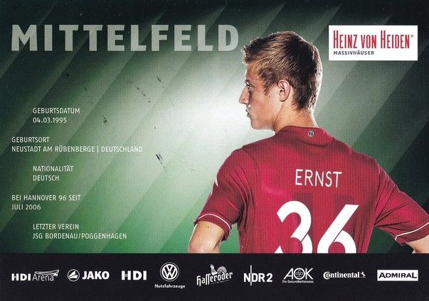 Autogramm Fussball | Hannover 96 | 2014 | Sebastian ERNST