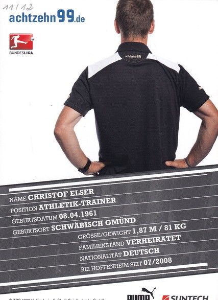 Autogramm Fussball | TSG 1899 Hoffenheim | 2011 | Christof ELSER