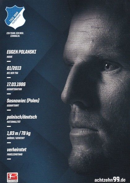 Autogramm Fussball | TSG 1899 Hoffenheim | 2016 | Eugen POLANSKI
