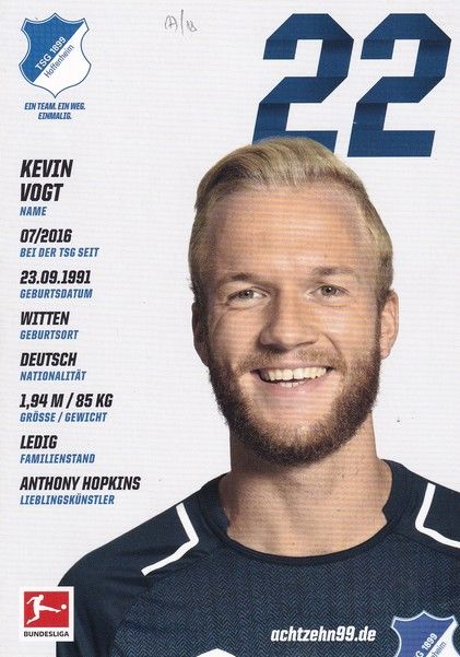 Autogramm Fussball | TSG 1899 Hoffenheim | 2017 | Kevin VOGT