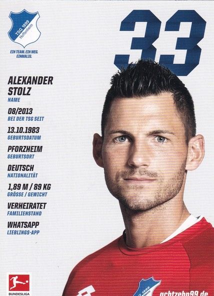 Autogramm Fussball | TSG 1899 Hoffenheim | 2017 | Alexander STOLZ