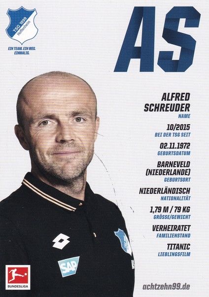 Autogramm Fussball | TSG 1899 Hoffenheim | 2017 | Alfred SCHREUDER