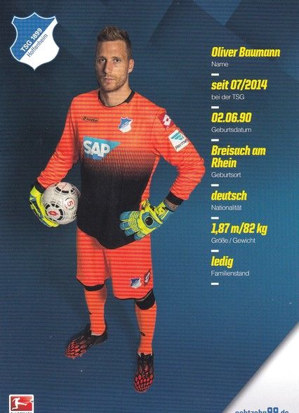 Autogramm Fussball | TSG 1899 Hoffenheim | 2014 | Oliver BAUMANN
