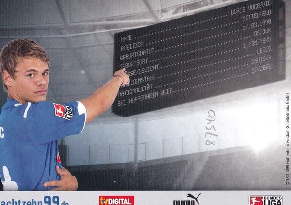 Autogramm Fussball | TSG 1899 Hoffenheim | 2009 | Boris VUKCEVIC