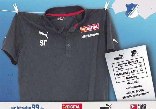 Autogramm Fussball | TSG 1899 Hoffenheim | 2008 | Rainer SCHREY