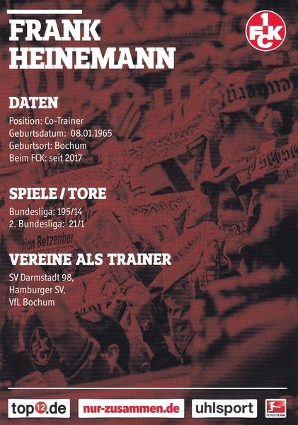Autogramm Fussball | 1. FC Kaiserslautern | 2016 | Frank HEINEMANN