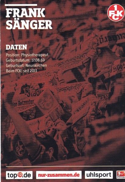 Autogramm Fussball | 1. FC Kaiserslautern | 2016 | Frank SÄNGER