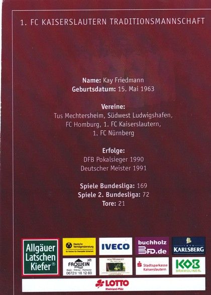 Autogramm Fussball | 1. FC Kaiserslautern | 2010er TM | Kay FRIEDMANN