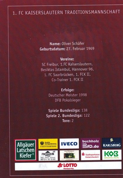 Autogramm Fussball | 1. FC Kaiserslautern | 2010er TM | Oliver SCHÄFER