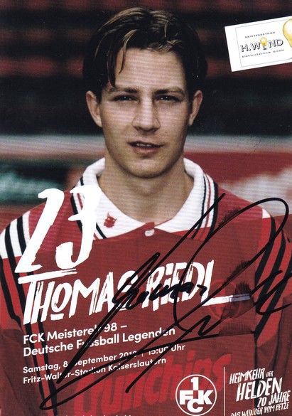 Autogramm Fussball | 1. FC Kaiserslautern | 1997 Retro | Thomas RIEDL (Meisterelf)