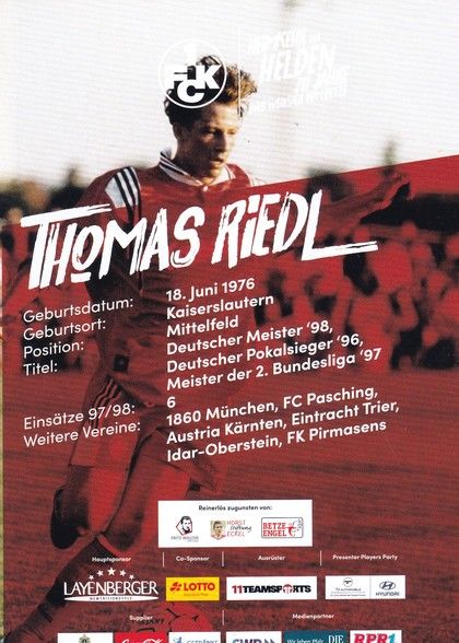 Autogramm Fussball | 1. FC Kaiserslautern | 1997 Retro | Thomas RIEDL (Meisterelf)