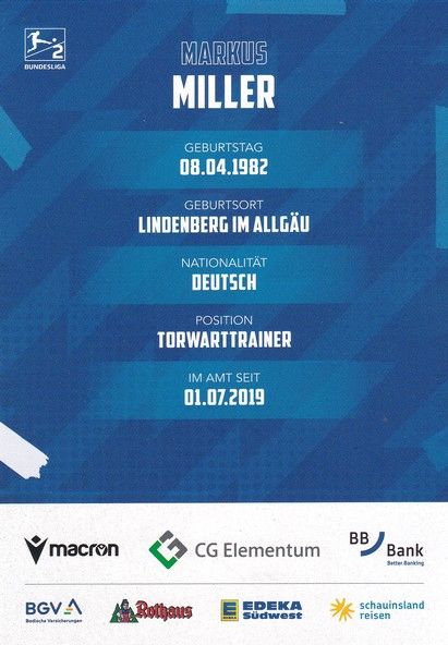 Autogramm Fussball | Karlsruher SC | 2023 | Markus MILLER