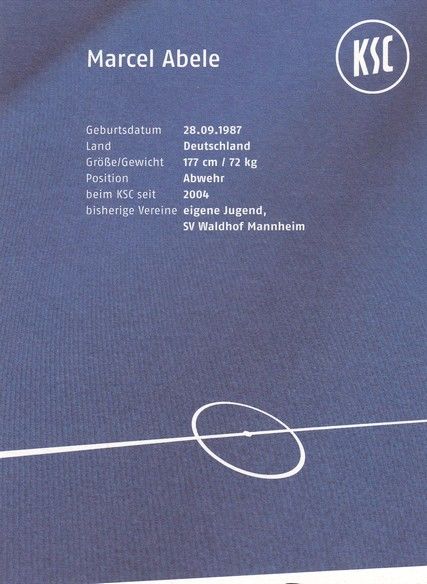 Autogramm Fussball | Karlsruher SC II | 2007 | Marcel ABELE