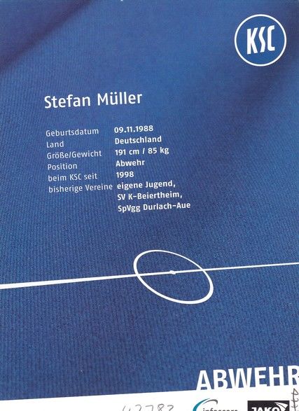 Autogramm Fussball | Karlsruher SC II | 2008 | Stefan MÜLLER