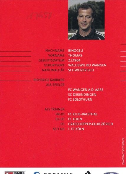 Autogramm Fussball | 1. FC Köln | 2006 | Thomas BINGGELI