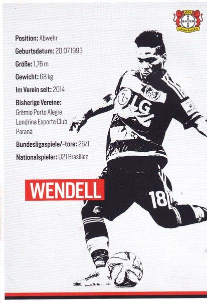 Autogramm Fussball | Bayer Leverkusen | 2015 | WENDELL