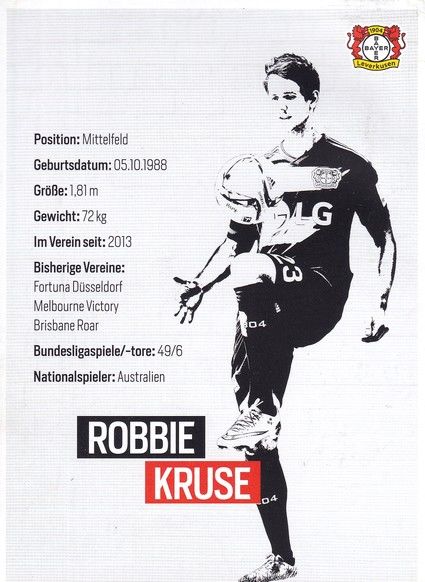 Autogramm Fussball | Bayer Leverkusen | 2015 | Robbie KRUSE