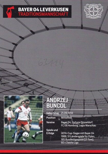Autogramm Fussball | Bayer Leverkusen | 2010er TM | Andrzej BUNCOL