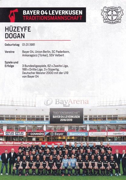 Autogramm Fussball | Bayer Leverkusen | 2018 TM | Hüzeyfe DOGAN