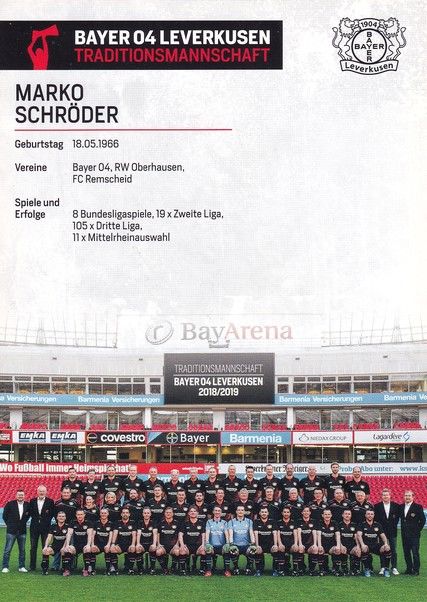 Autogramm Fussball | Bayer Leverkusen | 2018 TM | Marko SCHRÖDER