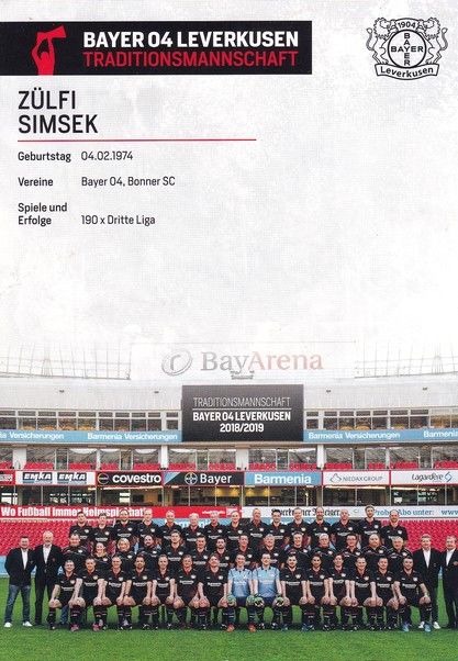 Autogramm Fussball | Bayer Leverkusen | 2018 TM | Zülfi SIMSEK