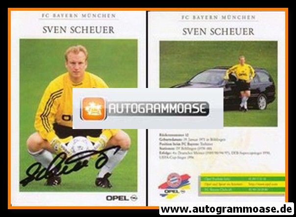Autogramm Fussball | FC Bayern M&uuml;nchen | 1997 | Sven SCHEUER