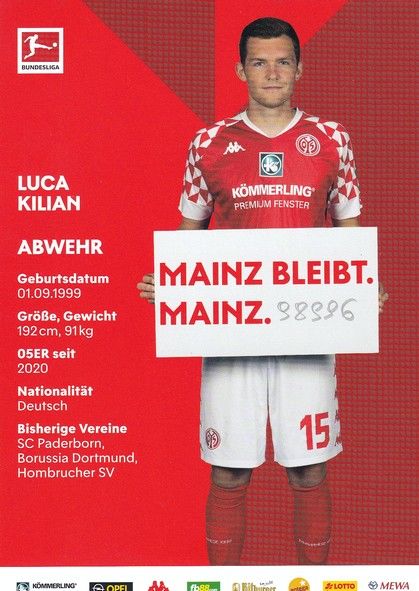 Autogramm Fussball | FSV Mainz 05 | 2020 | Luca KILIAN