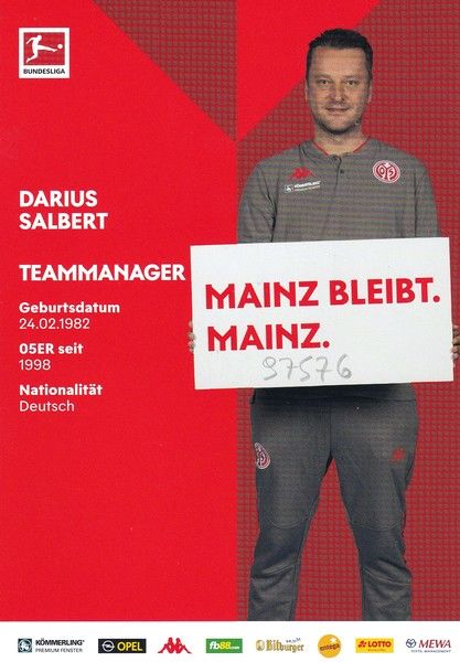 Autogramm Fussball | FSV Mainz 05 | 2020 | Darius SALBERT