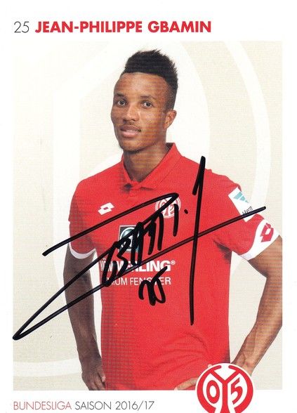 Autogramm Fussball | FSV Mainz 05 | 2016 | Jean-Philippe GBAMIN