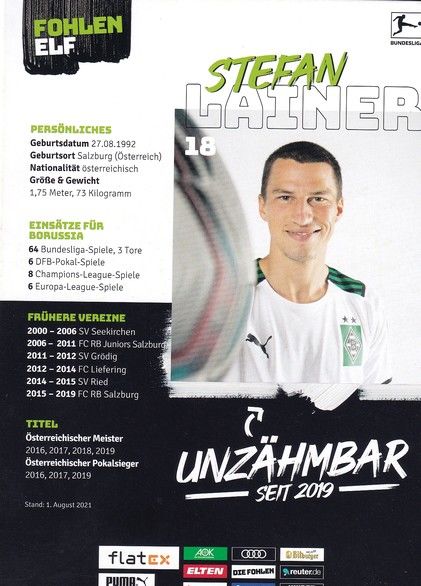 Autogramm Fussball | Borussia Mönchengladbach | 2021 | Stefan LAINER