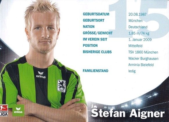 Autogramm Fussball | TSV 1860 München | 2009 | Stefan AIGNER