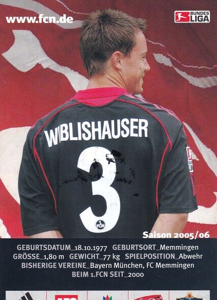 Autogramm Fussball | 1. FC Nürnberg | 2005 | Frank WIBLISHAUSER