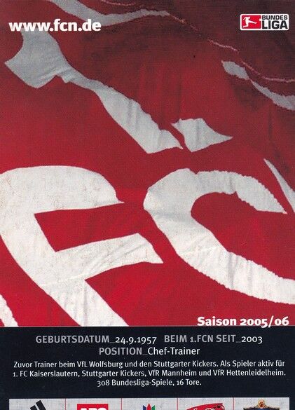Autogramm Fussball | 1. FC Nürnberg | 2005 | Wolfgang WOLF