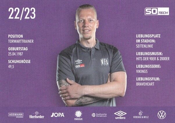 Autogramm Fussball | VfL Osnabrück | 2022 | Marcel HÖTTECKE