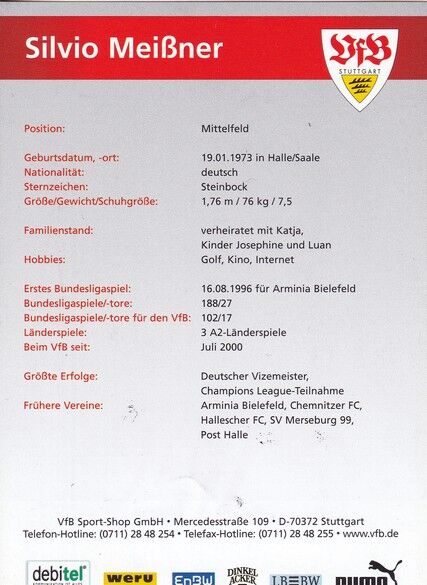 Autogramm Fussball | VfB Stuttgart | 2004 | Silvio MEISSNER