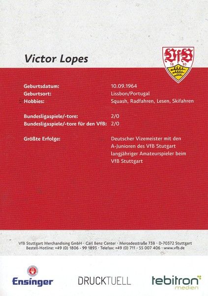 Autogramm Fussball | VfB Stuttgart | 2010er TM | Victor LOPES (2)